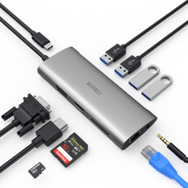 3-1 Wiwu Alpha Type C To Rj45 1000m/100m/10m For Macbook Notebook