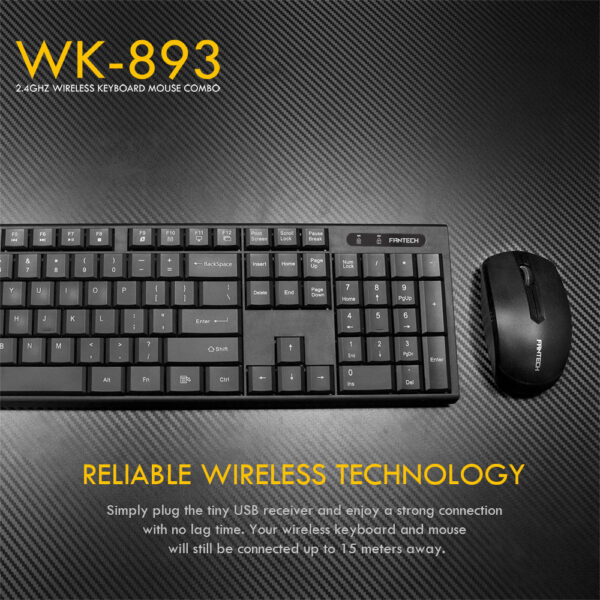Fantech Wk-893 Wireless Keyboard Mouse Combo