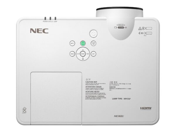 ED5606D3-BC88-4B00-9B0A-CB93ADDC2E1C Nec Np-me382u Wu Xga Lcd Projector, 3800 Lumens, White