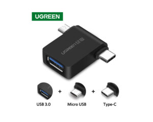 Micro-USB-USB-C-to-USB-3.0-OTG-Adapter Ugreen Micro Usb+ Usb-c To Usb 3.0 Adapter