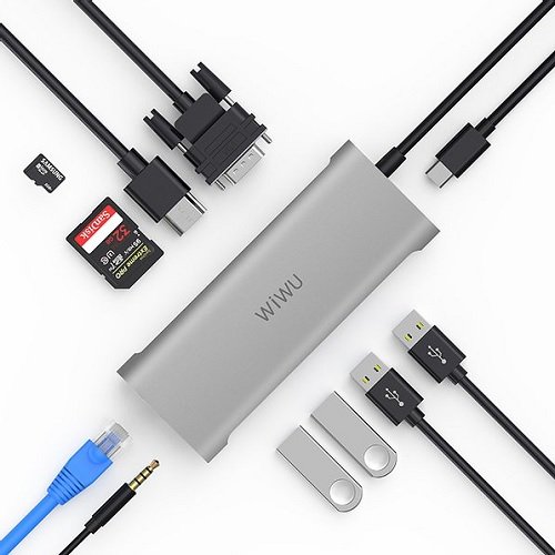 ALPHA-11 Wiwu Alpha Ultimate 11-in-1 Usb Type C To 4*usb/ 4k Hdmi 1* Vga, 1* Dp