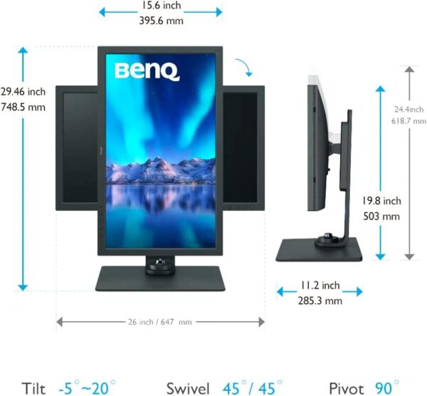 51VUE+5BizL._AC_SL1000_ - Copy BenQ SW270C Photo Video Editing Monitor 27" QHD 1440p | 99% AdobeRGB,100% sRGB,97% P3 | IPS | Hardware Calibrated | 16 bit 3D LUT | DeltaE ?2 | Uniformity | Pantone | AQCOLOR | Ergonomic | USB-C(60W)
