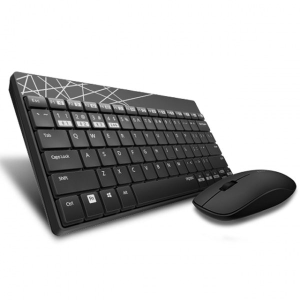 8000m_3 (1) RAPOO 8000M US-Black Multimode (Wireless / Bluetooth) Keyboard / Mouse Combo