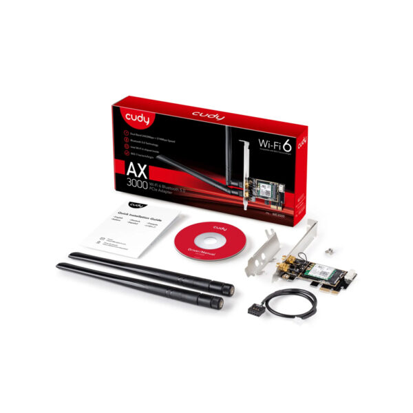 Cudy WE3000 AX5400 Tri-Band Wi-Fi 6 PCI Express Adapter