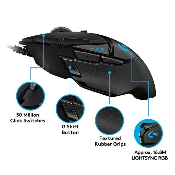 hero3 Logitech G502 Hero Optical 16000dpi Wired USB Gaming Mouse
