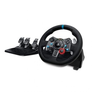 Logitech G29 Driving Force Racing Wheel and Floor Pedals, Real Force, Stainless Steel Paddle Shifters, Leather Steering Wheel Cover, Adjustable Floor Pedals, PS5/PS4/PS3/PC/Mac
