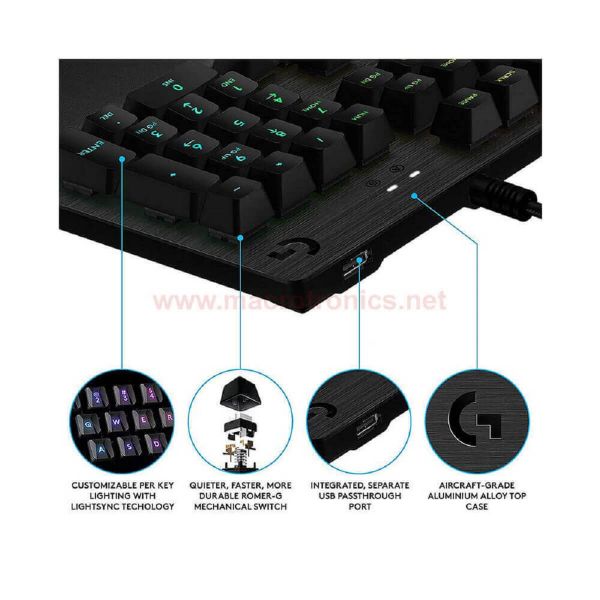 Logitech G512 Carbon RGB Mechanical Gaming Keyboard - Per-Key RGB, LightSync, Mechanical Switches