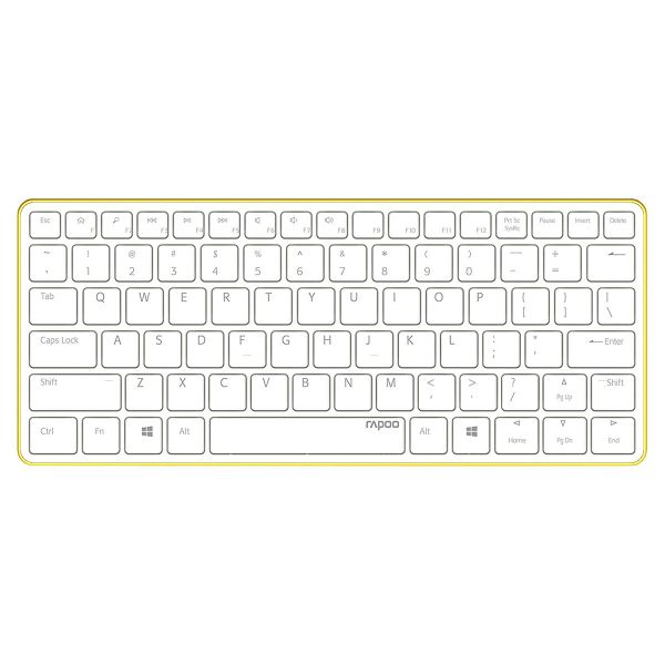 Rapoo E6350 Anodized Aluminum Bluetooth Mini Keyboard - Works with Laptop, iPad, Tablet, Smartphones