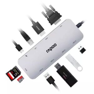 rapoo-xd200c-usb-c-hub-price-nepal-10-in-1 Rapoo XD200C USB-C Multi Function Adapter - 10-in-1 USB Dongle
