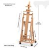 Studio Easel2 Artist Easel /Multifunctional Heavy Duty Wooden Studio Easel - Holds Canvas Upto 7.5 Feet | Studio Easel For Artists