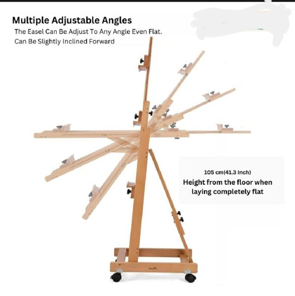 Studio Easel5 Artist Easel /Multifunctional Heavy Duty Wooden Studio Easel - Holds Canvas Upto 7.5 Feet | Studio Easel For Artists