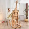 studio easel4 Artist Easel /Multifunctional Heavy Duty Wooden Studio Easel - Holds Canvas Upto 7.5 Feet | Studio Easel For Artists