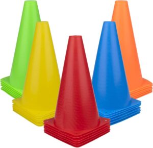 coo Marking Cones Football Cones 9" Set of 6 | Sturdy PU Material / Football Cone For Agility Training