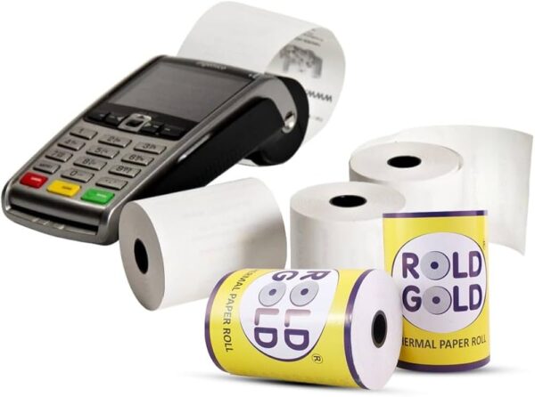 POS Roll/ 58mm Thermal paper rolls 58mm Width x 15 Metre Length for Billing Machine, Swipe Machine, Handheld Machine etc