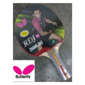 tt1 Table Tennis Racket/ Butterfly RDJ S2 ITTF Approved Wood Table Tennis Racket with Thick Sponge for Better Speed - Red and Black