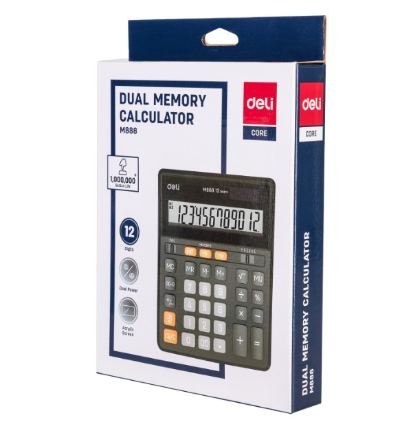 12 Digits Dual Memory Calculator M888 with 5 years of warranty